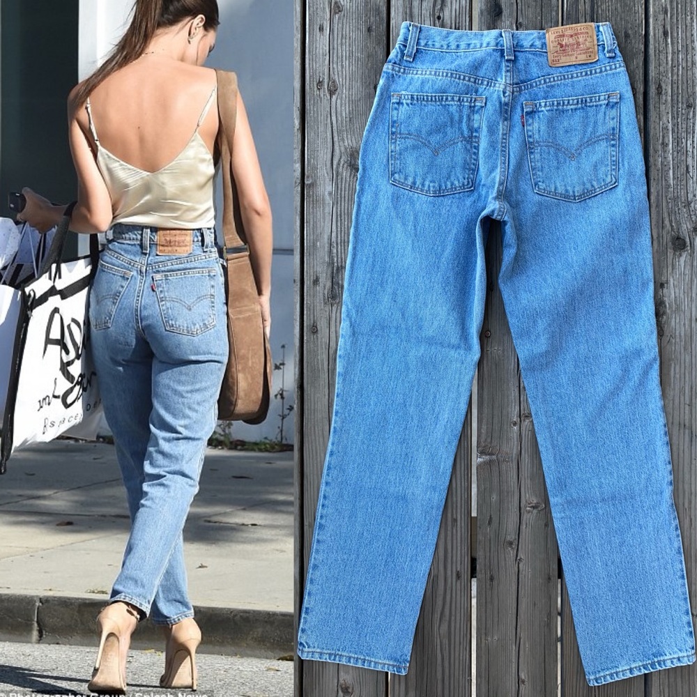 Vintage Levi’s 551 high rise slim straight tapered mom jeans